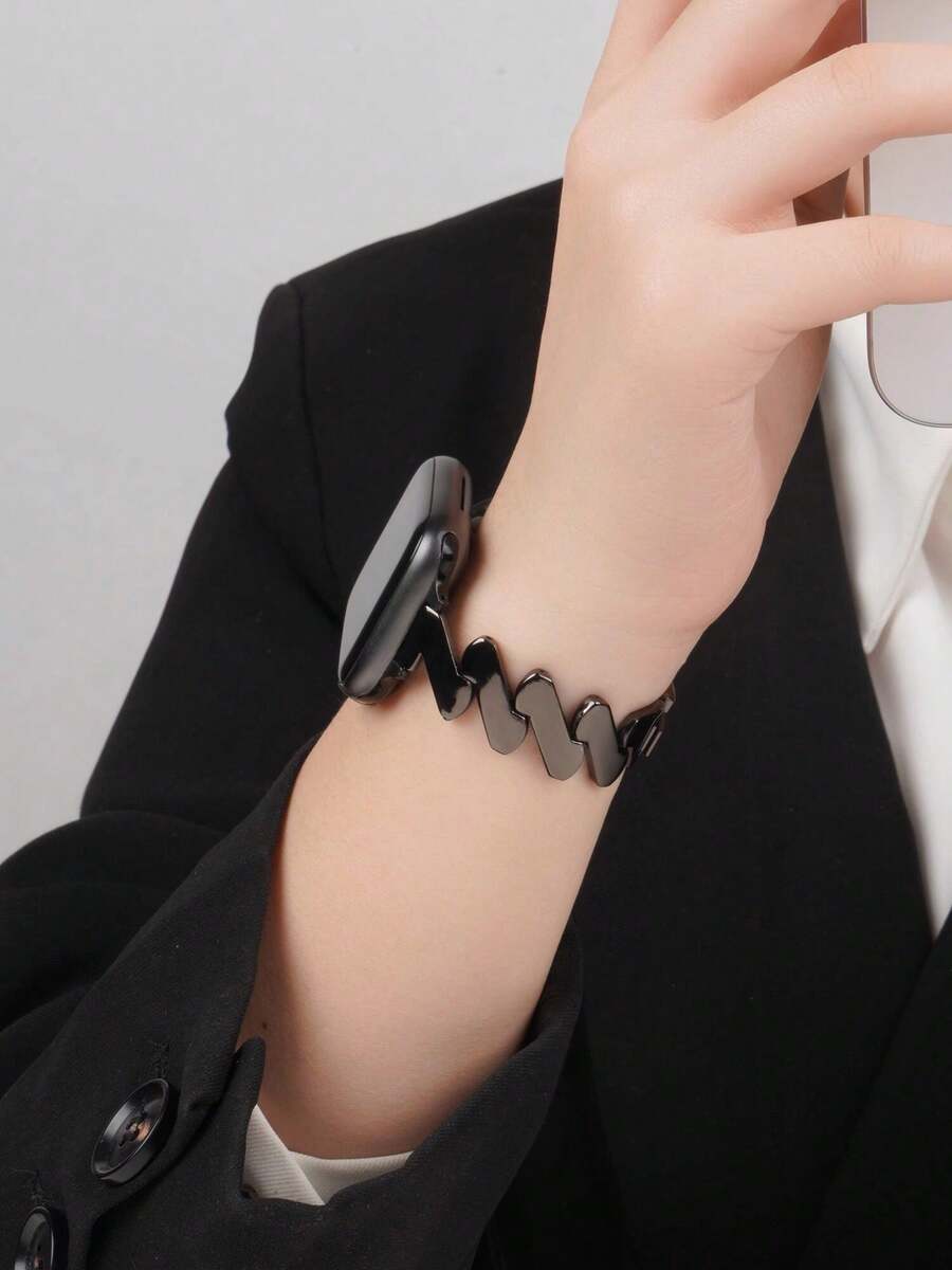 1 pieza Correa de reloj de acero inoxidable cepillado compatible con Apple Watch