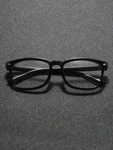 1 Pair Geometric Frame Men's Modern Minimalist Style Elegant Transparent Glasses, Suitable For Back To School, Office, Reading, Daily Wear - Clear - View 4