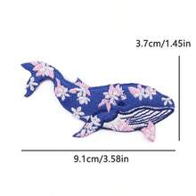 3 Pcs/Set Ocean Whale Iron On Patches, Sakura & Moon Embroidered Appliques For Jeans Jackets Backpacks DIY Decoration - Multicolor - View 4