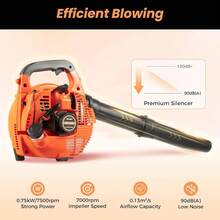 Handheld Gas Blower, 2-Stroke Gas Powered Leaf Blower, 750W 25.4cc Gasoline Grass Sweeper For Lawn Care, Snow Blowing & Yard Cleaning, Heavy Duty Grassland Cleaning Machine[A Good Gift For Family And Friends] - Default - View 2