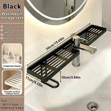 Plastic Over Faucet Hanging Sink Storage Rack With Slatted Drainage, Sturdy Durable Space Saving Multi-Functional Sink Organizer Easy To Clean, No Drill Hanging Shelf For Bathroom Vanity Skincare Cosmetics Storage Kitchen Sink Sponge Brush Holder - Multicolor - View 9