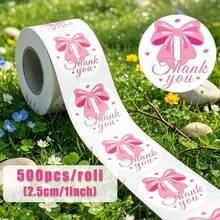 500pcs/Roll Pink Bow Thank You Stickers, Order Label Sealing Stickers For Handmade/Party Gift Box/Cake Sealing, 1 Inch Self-Adhesive Label Paper Suitable For Convenience Store, Supermarket, Cake Shop, Bakery, Milk Tea Shop, Coffee Shop, Thank You For Your Order Stickers - Cartoon - View 9