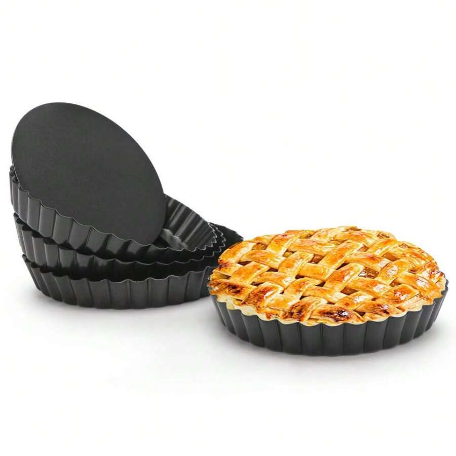 Baking Tart Mold, Detachable Bottom Non-Stick Carbon Steel Tart Pan, Oven Baking Savory Pie/Pie Dish (Multiple Sizes Available) - Multicolor - View 1