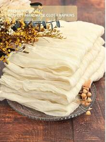 1pc/6pcs 35*71/118/157 Inch Beige Cheesecloth Table Runner And Napkins, Wavy Edge Transparent Country Style Table Runner. Suitable For Wedding Decor Arch, Garden Arch, Bridal Shower, Wedding, Holiday, Valentine's Day, Vacation, Birthday Party - Beige - View 18