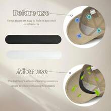 Self-Adhesive Sweat-Absorbing Hat Liner, Prevents Makeup Stains, Hat Padding With Sweat Protection For Golf, Baseball Caps, Helmets - A - View 3