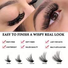 LIMEIKAI 192pcs Wispy Natural Eyelash Clusters, Natural Cat Eye Manga Style, Mixed Lengths,Dense And Reusable, Perfect For Beginners For Home Use, Suitable For Proms, Daily Parties, And Manga Big Eye Looks - CC - View 10