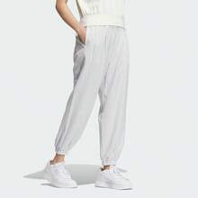 Adidas 女款梭織寬鬆休閒長褲 - 灰色 - 查看 3