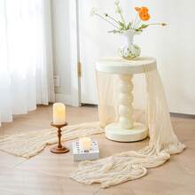 1pc/6pcs 35*71/118/157 Inch Beige Cheesecloth Table Runner And Napkins, Wavy Edge Transparent Country Style Table Runner. Suitable For Wedding Decor Arch, Garden Arch, Bridal Shower, Wedding, Holiday, Valentine's Day, Vacation, Birthday Party - Beige - View 9