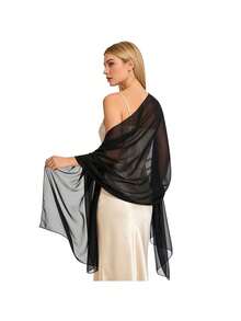 Chiffon Shawl Scarf, Elegant Lightweight Polyester Fiber Shawl Scarf, Chiffon Headscarf, Chiffon Scarf, Suitable For Bridal Wedding Evening Dress - Solid Color Decorative Accessory, Breathable And Windproof, Hand Washable/Dry Cleanable, Multiple Colors Available: White, Black, Green, Red - Beige - View 12