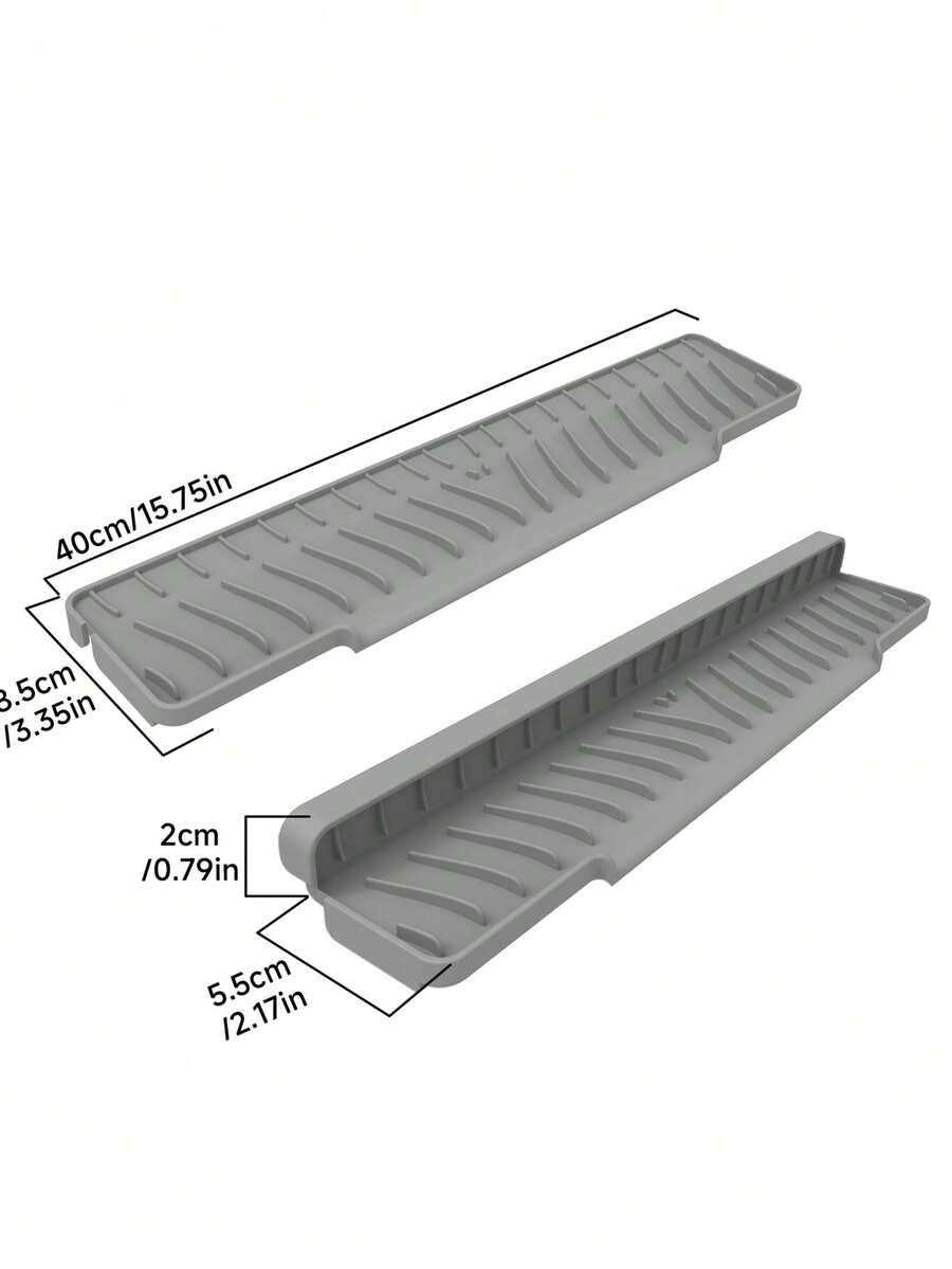 1pc Connectable Draining Mat And Faucet Splash Guard Mat - Non-Slip Quick-Dry Draining Mat Designed For Sinks, Effectively Protects Bathroom And Kitchen Sink Countertops. Easy To Clean Surface, Compatible With Single-Hole Faucets, Suitable For Kitchen And Bathroom Vanity