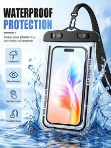 Waterproof Underwater Phone Pouch With Lanyard, Transparent Dry Bag Phone Case, Suitable For Beach, Swimming, Fits Up To 7-Inch Phones - Multicolor - View 3