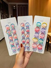60/40/20pcs Mixed Color Cute Hair Tie Set - Colorful Elastic Hairbands For Women And Girls, Suitable For Ponytails And Braids, Home Bathroom Decor, Holiday Essentials, Back To School Season, School Opening Season Hair Accessories, Teacher Gifts, Gifts For Women, Holiday Accessories - Random - View 6