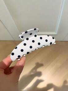 1pc Polka Dot Hair Clip, Acrylic Hair Claw, Vintage Sweet Women's Hair Accessory - Multicolor - View 8