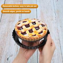 Baking Tart Mold, Detachable Bottom Non-Stick Carbon Steel Tart Pan, Oven Baking Savory Pie/Pie Dish (Multiple Sizes Available) - Multicolor - View 3