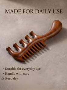 Personalized Custom 2-In-1 Wooden Massage Comb - Natural Wood Material, Wide Dense Teeth Comb With Wooden Handle, Scalp Care And Stress Relief - Detangling Tool Suitable For All Hair Types, 2-In-1 Massage Comb Promotes Hair Growth, Ideal Gift Choice For Friends, Lovers, Classmates, Colleagues, Surprise Gift For Mom, Best Choice For Bridesmaids - Brown - View 8