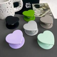 Soporte magnético MagSafe de silicona de unicolor con forma de corazón minimalista, con súper fuerte adsorción, airbag telescópico de escritorio, para mujeres - Multicolor - Ver 1