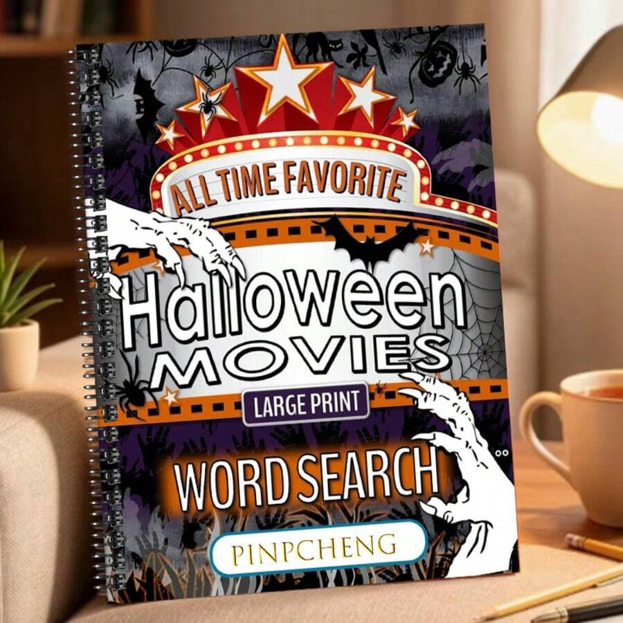 كتاب البحث عن الكلمات بموضوع الهالوين، 400 كلمة فريدة، تصميم ديكور الهالوين، تعلم الثقافة التقليدية للهالوين (القلم غير مشمول)
