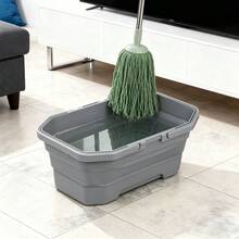 1pc Portable Mop Bucket, Foldable Laundry Basket With Handle, Large Capacity Folding Water Basin. Durable Plastic, Ideal For Indoor & Outdoor Use - Easy To Carry, Perfect For Car Washing, Fishing, And Home Cleaning - View 7