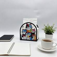 Colorful Cat Family Metal Napkin Holder, Vertical Tabletop Paper Towel Holder For Restaurant, Kitchen Dining Table Cartoon Animal Napkin Dispenser - View 4