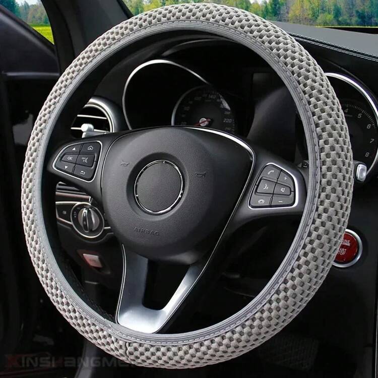 Non-Slip Car Steering Wheel Cover, Durable, Soft, Universal Fabric Cover, Car Interior Accessories - Hbbsmi-1 - View 7