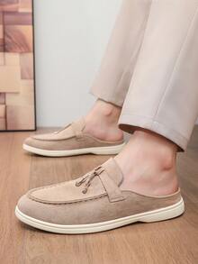Men's Casual Shoes Suede Loafers Classic British Style Lightweight Soft Flat Shoes - Beige - View 5