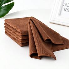 10pcs/Pack Brown Microfiber Cleaning Cloth, Professional Coffee Shop Cleaning Cloth, Multiple Sizes Available, Suitable For Kitchen, Bathroom, Home, Household Cleaning Essential - Brown - View 2