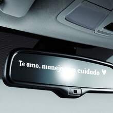 4pcs Te Amo, Maneja Car Rearview Mirror Stickers Decor DIY Car Body Decals SUV Vinyl Stickers Te Amo, Maneja I Love You Drive Carefully Inspirational Phrase Mirror Car Rearview Mirror Stickers - Multiple Styles - View 2