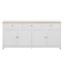 White Sideboard With Wood Grain Finish - Living Room Or Dining Room - 白色 - 查看 6