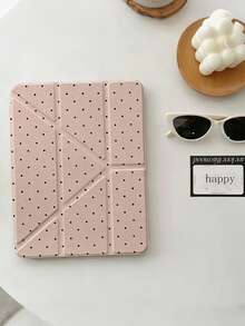 Polka Dot transparente Rückseite Mehrwinkel faltbare Schutzhülle, stoßfeste Tablet Schutzhülle, mit Stiftschlitz, leichter Alltagsstil - Verschiedenfarbig - Übersicht 3