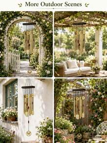 Extra-Large Antique Metal Outdoor Wind Chimes  - Soothing Melodic Tones, Durable Outdoor Tubing - Perfect For Patio Decoration, Garden, Patio, Home Décor, Ideal For Relaxation & Meditation.Home And Store Decorations, Hanging On Balcony Etc. - Copper Coin - View 10