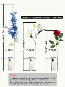 5件/3件/2件/1件（白色、藍色、紅色）37cm/14.57in 人造百合花，長莖人造星百合，盛開百合與虎百合花束，適用於家居、酒店、派對裝飾、房間裝飾、婚禮裝飾、新娘背景道具、花束、胸花、腕花、婚禮拱門、派對裝飾、禮品裝飾、婚禮裝飾、餐廳桌面中心裝飾、花束填充、花卉、花朵、婚禮花卉、人造花、向日葵、玫瑰、人造沙拉、裝飾 - 彩色 - 查看 13