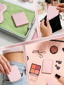 300mAh USB Rechargeable LED Makeup Mirror With Light, Portable Folding Travel Vanity Mirror, 3 Lighting Modes, Touch Dimmable Magnifying Makeup Mirror, Compact Pocket Mirror, Suitable For Travel, Office, Dorm, Bedroom, Holiday Gift - Multicolor - View 8