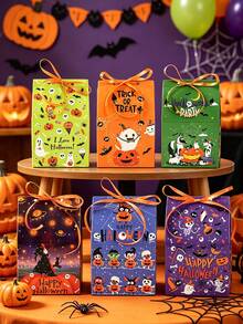 12pcs Halloween Gift Boxes With Ribbon, Pumpkin, Ghost, Bat Pattern, House Shaped Gift Boxes, Candy Boxes, Chocolate Boxes, Halloween Gift Packaging Supplies, Trick Or Treat Gift Boxes, Halloween Party Small Gift Boxes, Halloween Decoration, Halloween Party Supplies, Happy Halloween Party Decoration, Halloween Gifts, Party Small Gifts - Halloween Mix - View 7