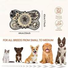 Interactive Dog Snuffle Mat – Durable Polyester Foraging Blanket With Built-In Scented Food And Hidden Treats – Educational Toy For Scent Training And Slow Feeding – Suitable For All Dog Breeds, Back To School Season - Grey - View 3