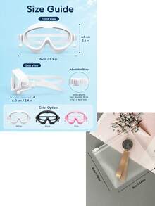 3/1pc Anti-Fog High Definition Swimming Goggles, Unisex Large Frame Swim Goggles With Earplugs, Rafting Eyewear, Swimming Goggles - 彩色 - 查看 8