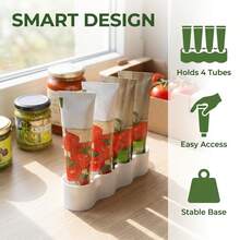 Cylindrical Partition Storage Box, Household Small Tool Storage For Kitchen Cylindrical Storage Container - White - View 4