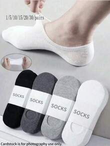 5 Pairs Unisex Invisible Socks, Casual Thin Boat Socks, Suitable For Summer Wear, Size Runs Small 1/5/10/20/30/Pairs - Multicolor - View 4