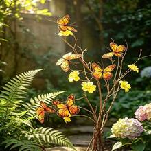 2Pcs Artificial Yellow Butterfly Floral Branches, Table Vase Indoor Balcony Home Decor - Yellow - View 8