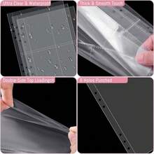 1 Set Candy Color A5 Photo Album With 25pcs 4-Slot Photo Card Pages, 6-Ring Binder, PU Leather Cover, Collection Album Suitable For Home And Office Use, Perfect For Organizing Family Photos - A - View 9