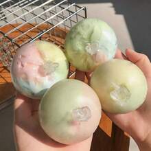 Pelota de estrés con efecto craquelado recubierta de cera, pelota sensorial crujiente arcoíris, juguete táctil de goma suave para las yemas de los dedos con efecto craquelado, pelota de estrés crujiente de plástico de colores, pelota sensorial de rebote lento para aliviar la ansiedad y mejorar la concentración (opciones multicolor) - Multicolor - Ver 10