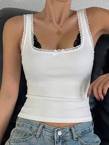 Solid Color Fitted Tank Top For Summer Vacation - Bronze - View 1