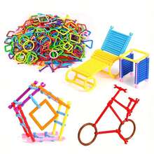 Building Block Set, Colorful Interlocking Toys - Plastic Geometric Shape Construction Set, Random Colors And Random Shapes, Perfect As Birthday Gift, Holiday Gift, Early Education Toy Set, Stacking Block Toy Set - Multicolor - View 1