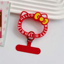 SANRIO 1件裝可愛Hello Kitty貓咪蝴蝶結汽車風扇鑰匙圈，手機手鍊扣環，通用手機殼防丟掛繩固定插片，多色可選 - 查看 9