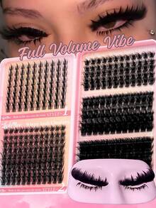 MOOD 02-Sunset-Lashbook Eyelash Book, C-D Curl, Large Capacity, Highest Quality Lowest Price, New DIY False Eyelashes, Fluffy And Soft, 3D Faux Mink Eyelashes, Makeup, Eyelash Extensions, Short Eyelashes, DIY Lightweight Eyelashes - View 2