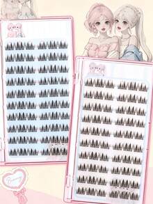 120 Clusters Of Light Makeup Double Flower False Eyelashes, Korean Soft DIY Handmade Eyelashes, Suitable For Light Makeup, Heavy Makeup And Daily Occasions, And Essential Cluster Comic Eyelashes, Cosmetics And Eye Shadow For Daily Commuting. - D - View 4