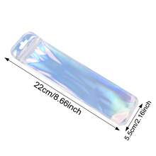 50入/組 2.16x8.66英吋全息鉛筆收納袋，筆包裝袋，可重複使用防異味密封袋，適用於派對禮品收納、化妝品、珠寶與筆包裝 - 彩色 - 查看 6