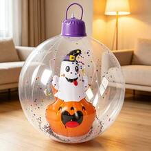 1pc Broom Ghost Ball Pumpkin Ghost Ball Halloween Thickened PVC Material Indoor Outdoor Park Hanging Or Freestanding Halloween Festival Atmosphere Decoration, Hanging Ornament - Ball Within a Ball - View 5