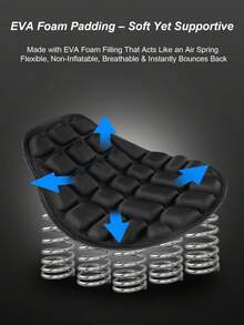 1pc Universal Motorcycle Seat Cushion - Shock-Absorbing, Anti-Slip & UV-Resistant Breathable Design, Suitable For Bicycles, Electric Bikes, Scooters - Relieves Back Pain, Reduces Heat And Fatigue, Comfortable For Long-Distance Riding All Seasons - A - View 8