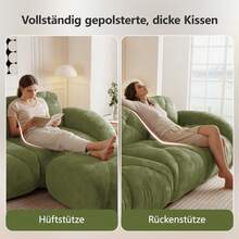 204 Cm Sofa In Chenille For Home Use - 綠色 - 查看 5