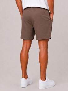 Kit 3 Premium Linen Shorts Bermuda Mauricinho Men's Casual Basic Comfortable Drawstring Waist - Óxido marrón - Ver 3